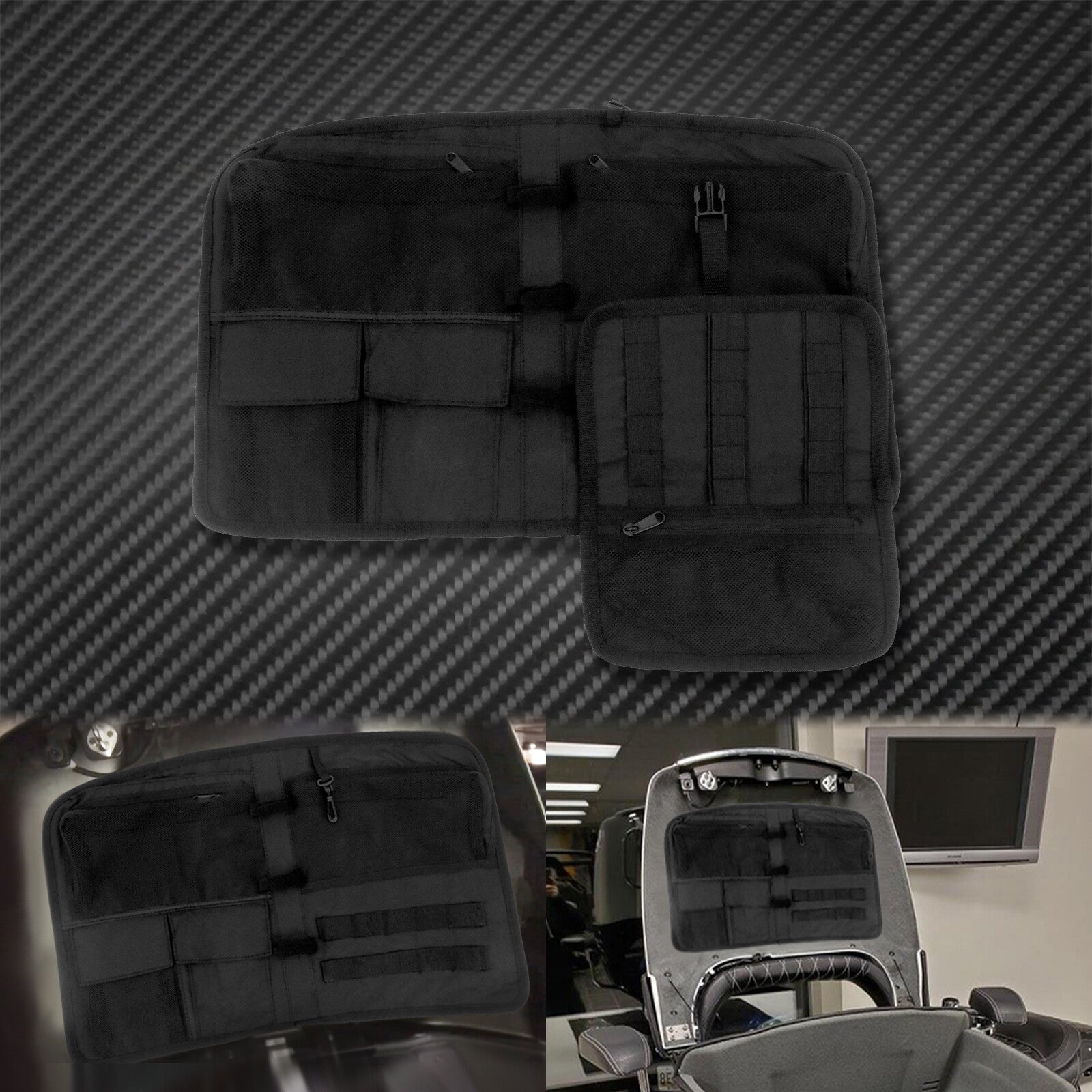 Black Tour Pak Trunk Lid Organizer Fit For Indian Roadmaster Chieftain 2015-2021