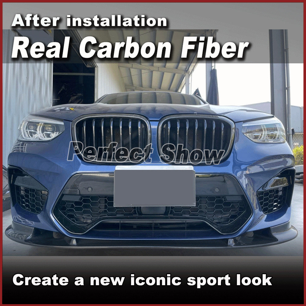 Fit for BMW X3 M F97 X4 M F98 2018-23 Dry Carbon Fiber Front Bumper Lip Spoiler