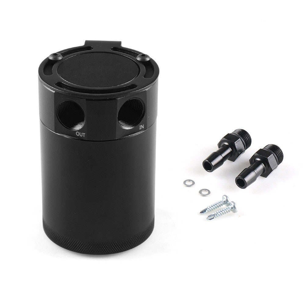 Oil Catch Can Baffled 2 Port Oil Separator Reservoir Tank Universal multicolor