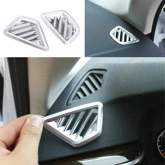 Dashboard LR Air for BMW 5 Series G30 2018-2022 2X Outlet Vent Trim ABS Silver
