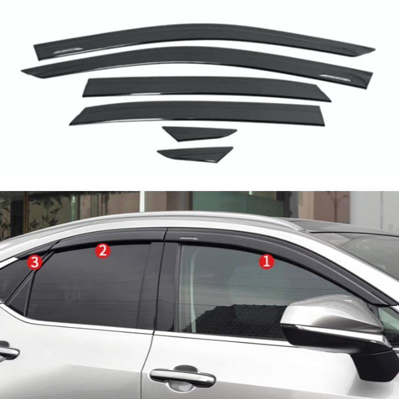 for Lexus NX250 350H 450h 22-24 Window Visor Vent Shades Sun Rain Guard Black 6x