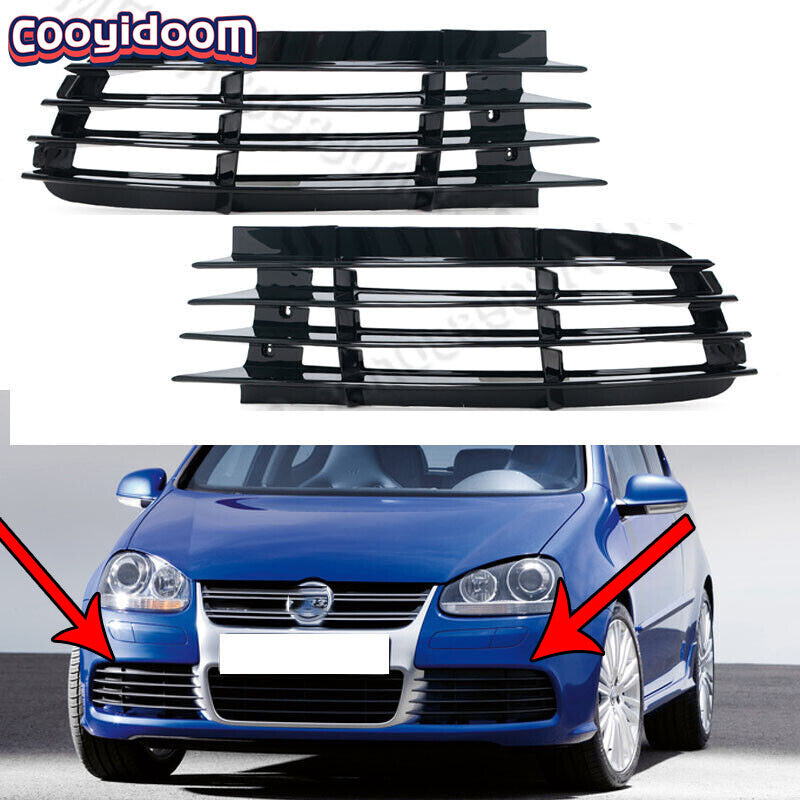 Suitable for Volkswagen for Golf 5 MK5 R32 2005 - 2009 1. Double-frame front fog light grille