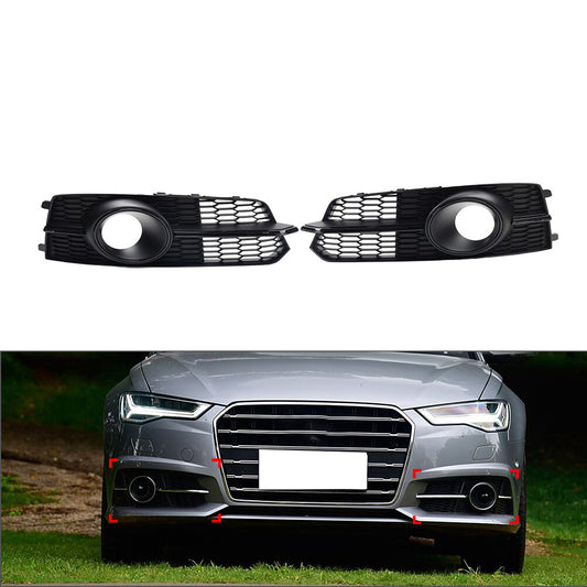 Fog Light Lamp Grille Cover for Audi A6 S6 C7 2014-2018