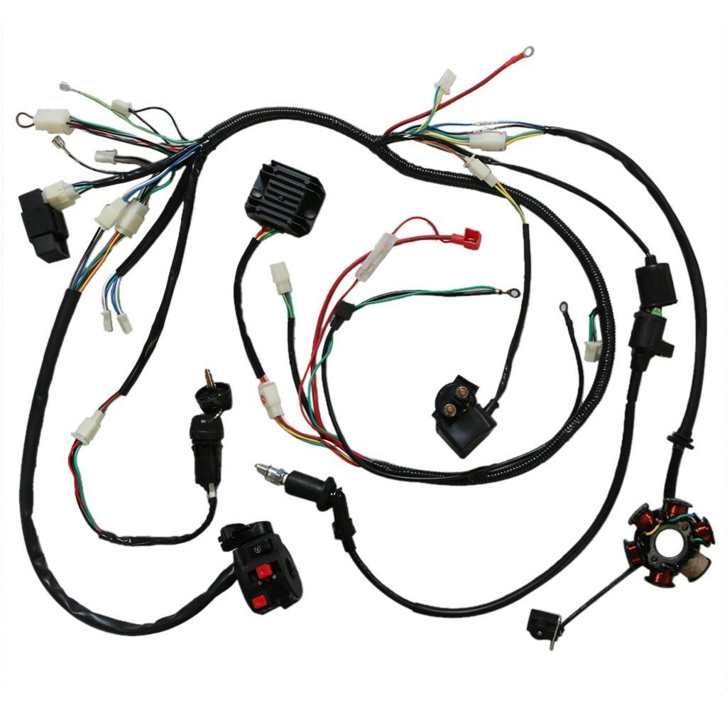 Electrics wiring harness kit CDI stator GY6 125cc 150cc all-terrain vehicle four-wheel go-kart cooler
