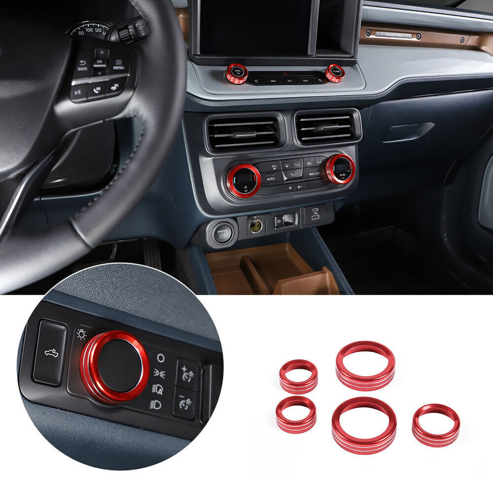 AC Air Condition Headlight Radio Switch Knob TrimRing for Ford Maverick 2021-23
