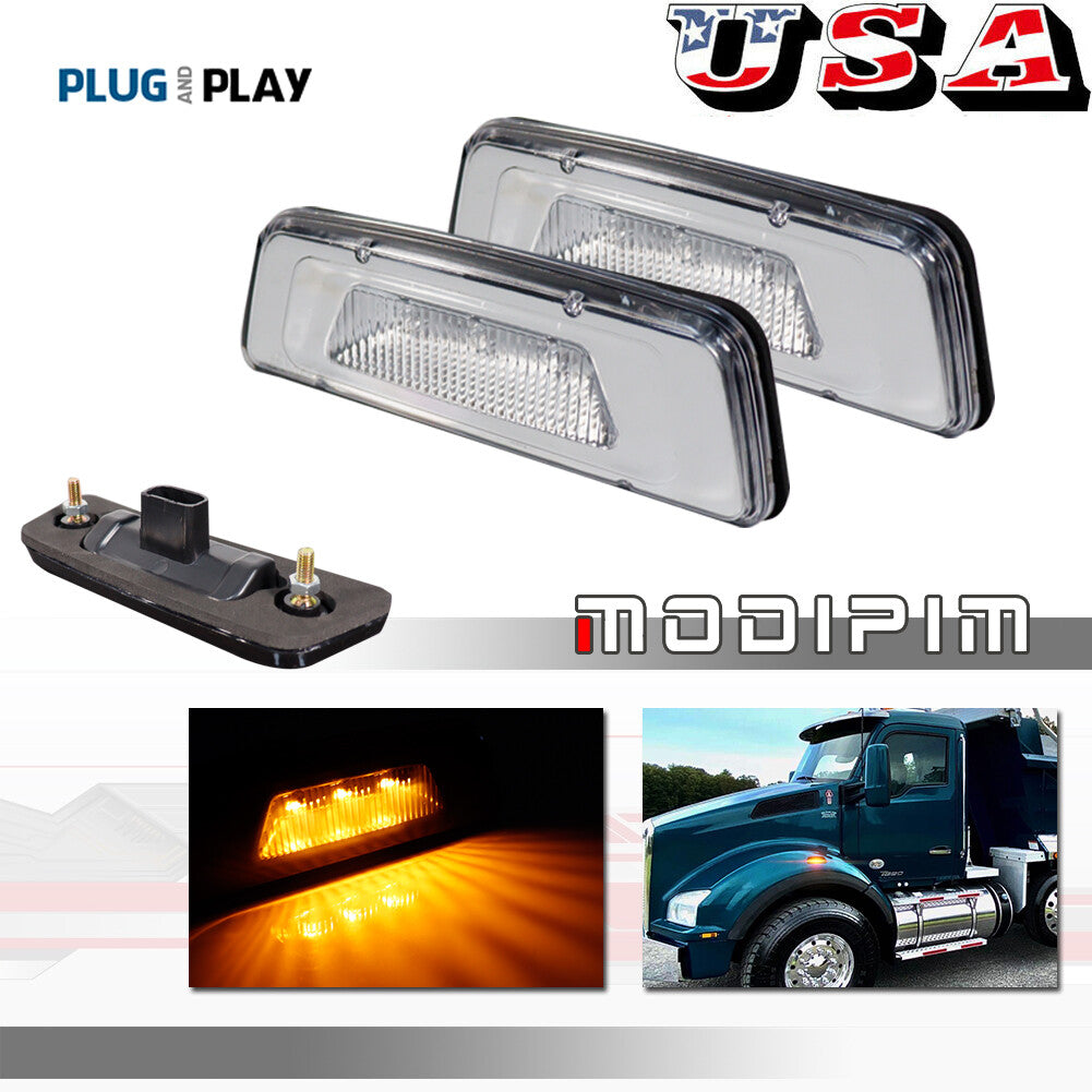 Transparent mudguard side marker lights suitable for Kenworth T680, T700, T880 15-up for Peterbilt 567