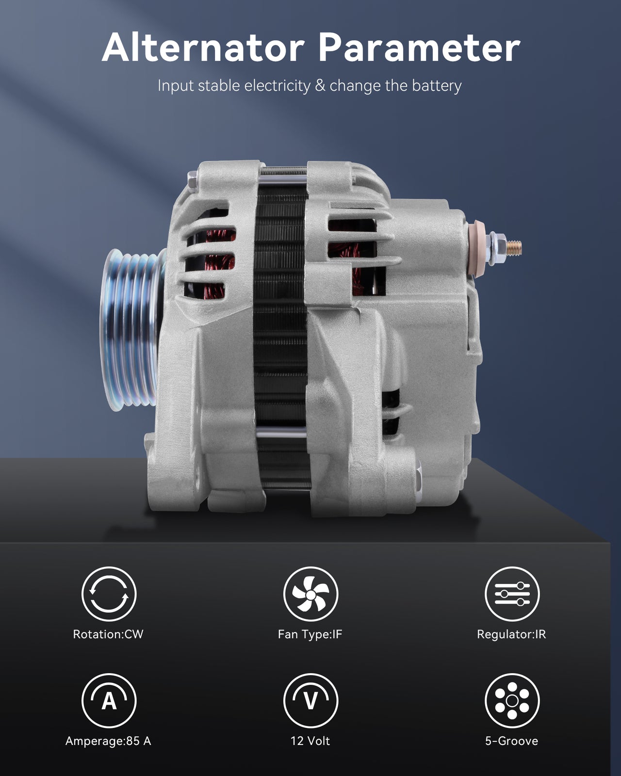 Silver Alternator Fit for 1997-2004 for Mitsubishi Montero Sport 3.0L A3TA0791A