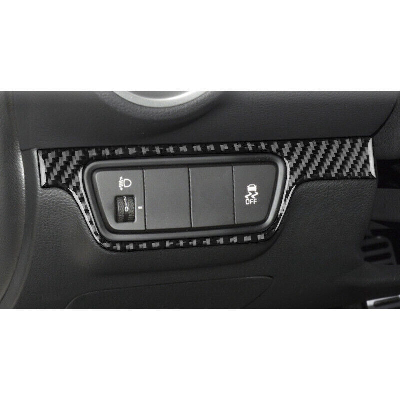 for Kia K3 Forte 2019-21 Real Carbon Fiber Headlight Button Frame Cover Trim 1P