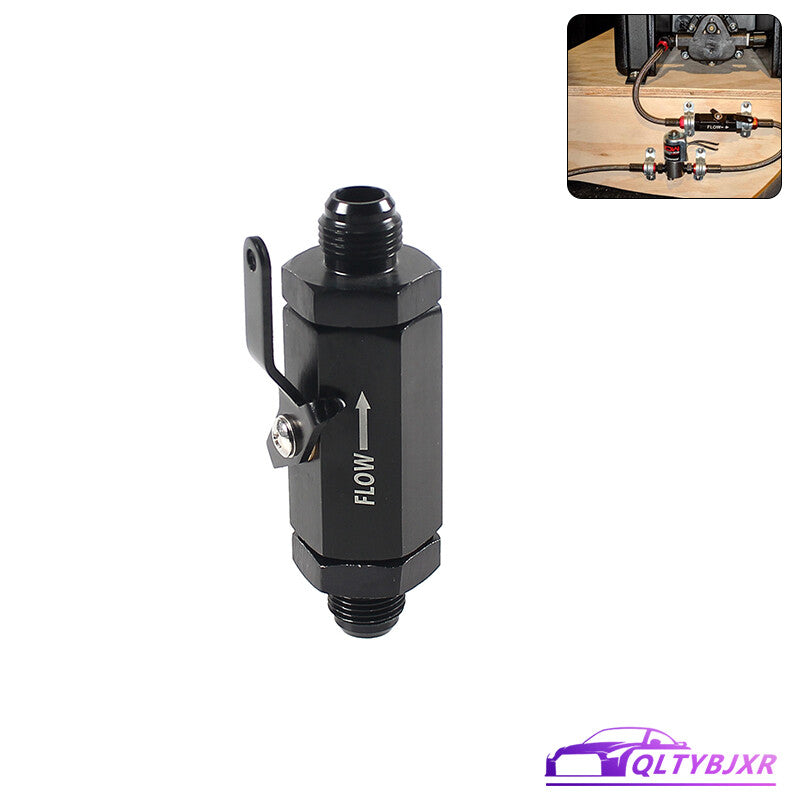 AN8 8AN Black Inline Fuel Shut Off Valve Cut Off Flow Control with Cable Lever