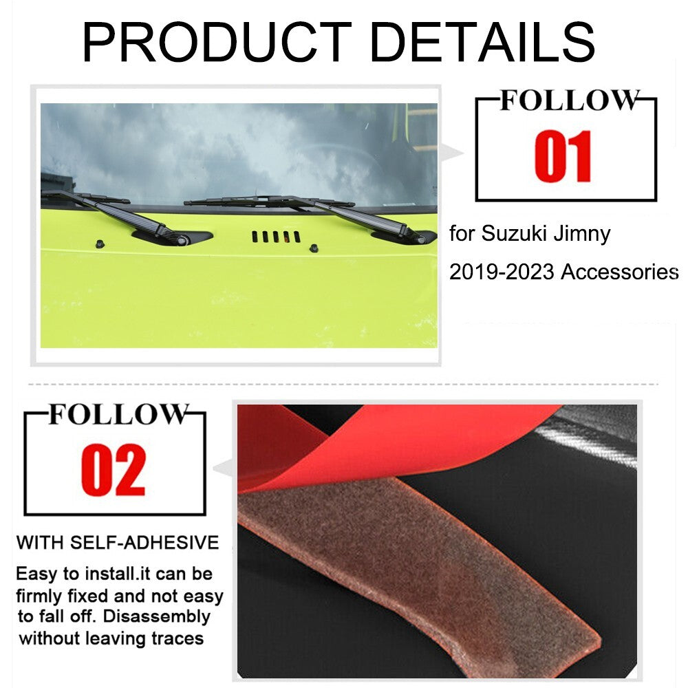 Carbon Fiber Front Window Windshield Wiper Cover Trim for Suzuki for Jimny 2019-2023