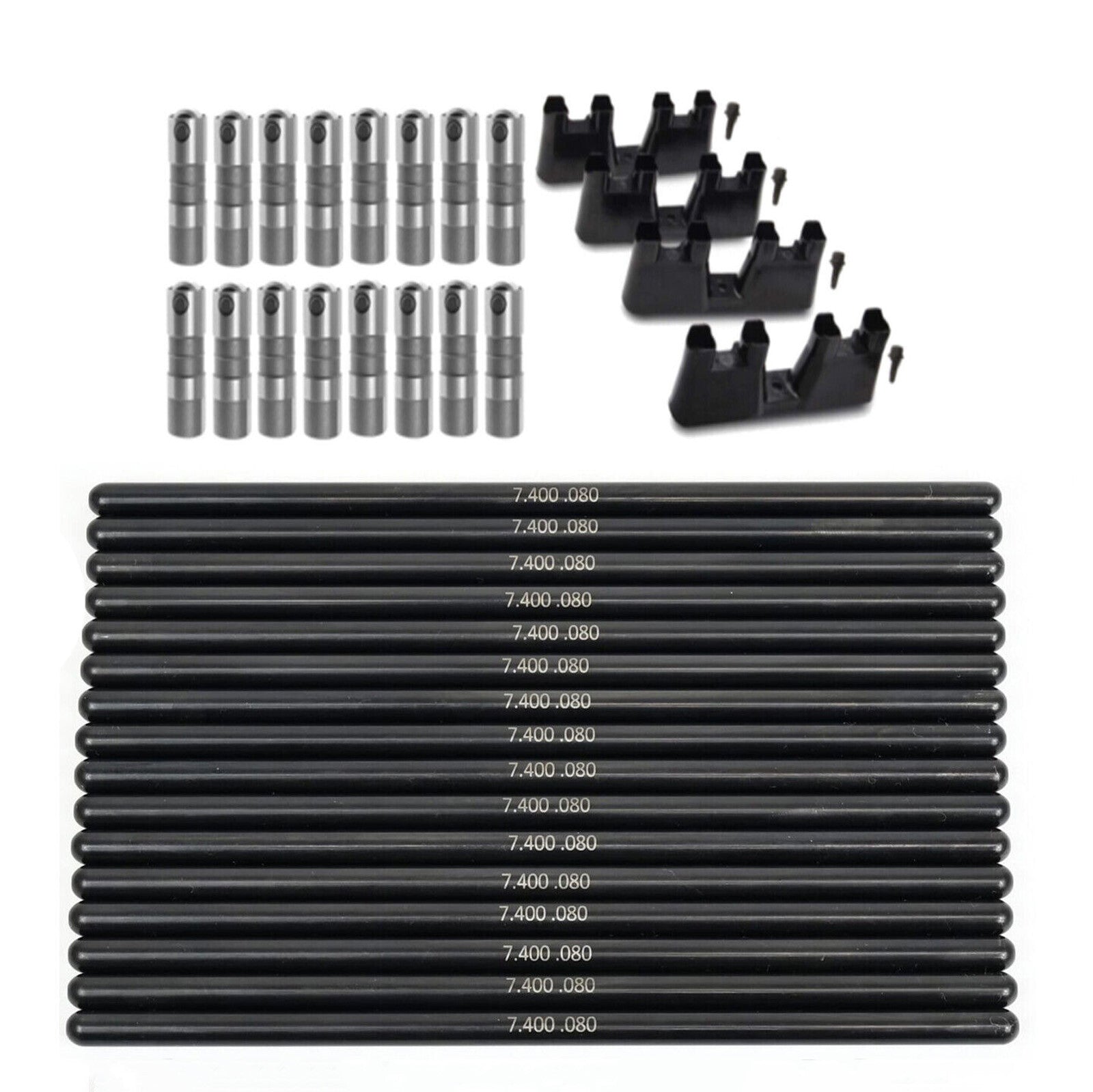 Lifters Kit Set W/ Trays 7.400 Pushrods For LS LQ LY LM 4.8 5.3 5.7 6.0L Engines