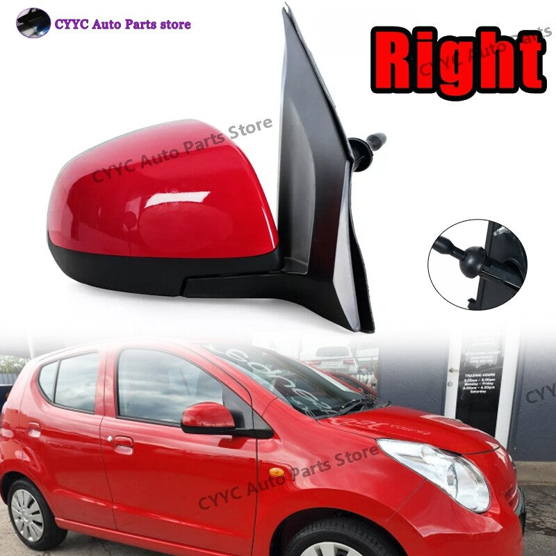 Manual Adjustable Door Mirror Solid Red Right for Suzuki Alto 2009-14