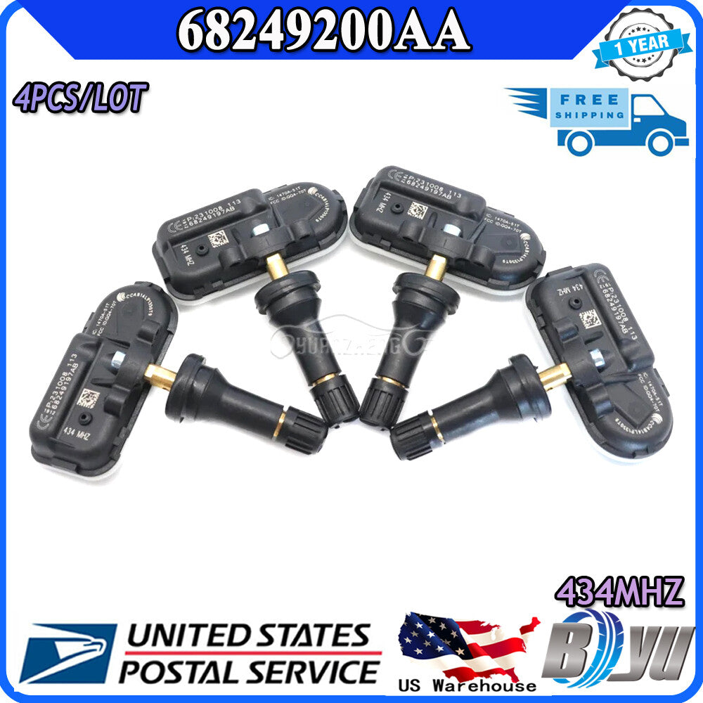 68249200AA 4X New TPMS Fits for RAM 2500 Tire Pressure Monitoring System Sensor