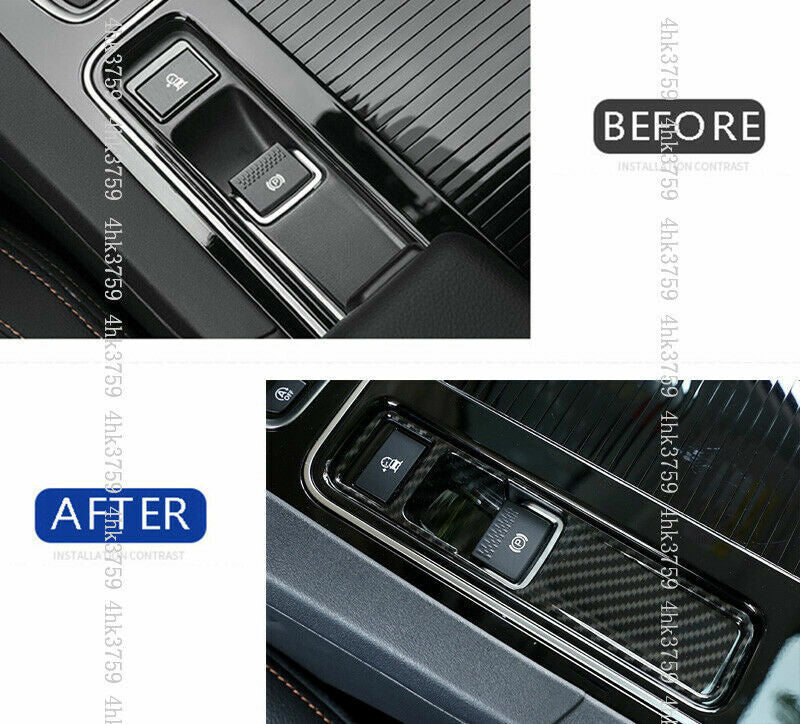 for Jaguar F-PACE 2016-2020 Carbon Fiber Look Car Gear Electronic Handbrake Trim