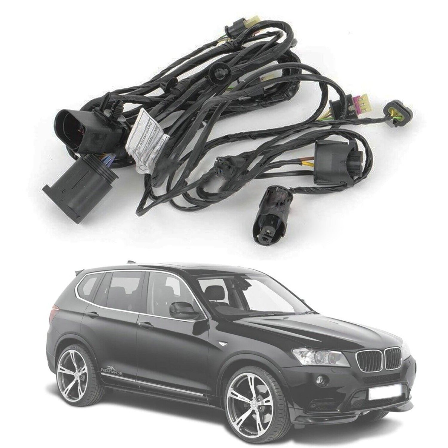 Front Bumper Parking Sensor Wiring Harness Set for BMW X3 F25 06/2009-08/2017