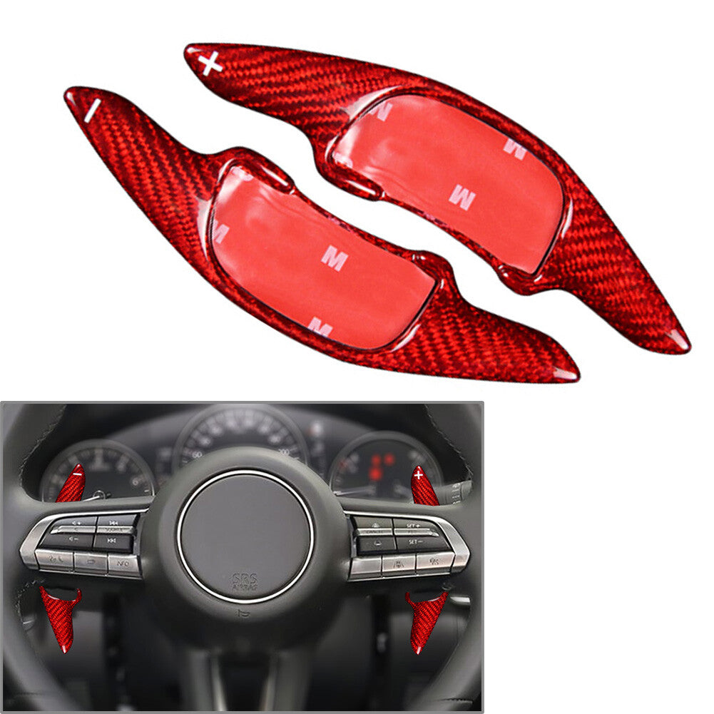 Lenkradschaltwippe f¨¹r for Mazda CX-30 2020-22 f¨¹r for Mazda 3 Kohlefaser rot