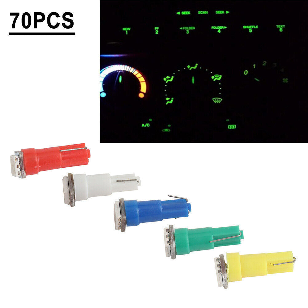70pcs T5/T10 1-5050-SMD LED Car Lights Bulb