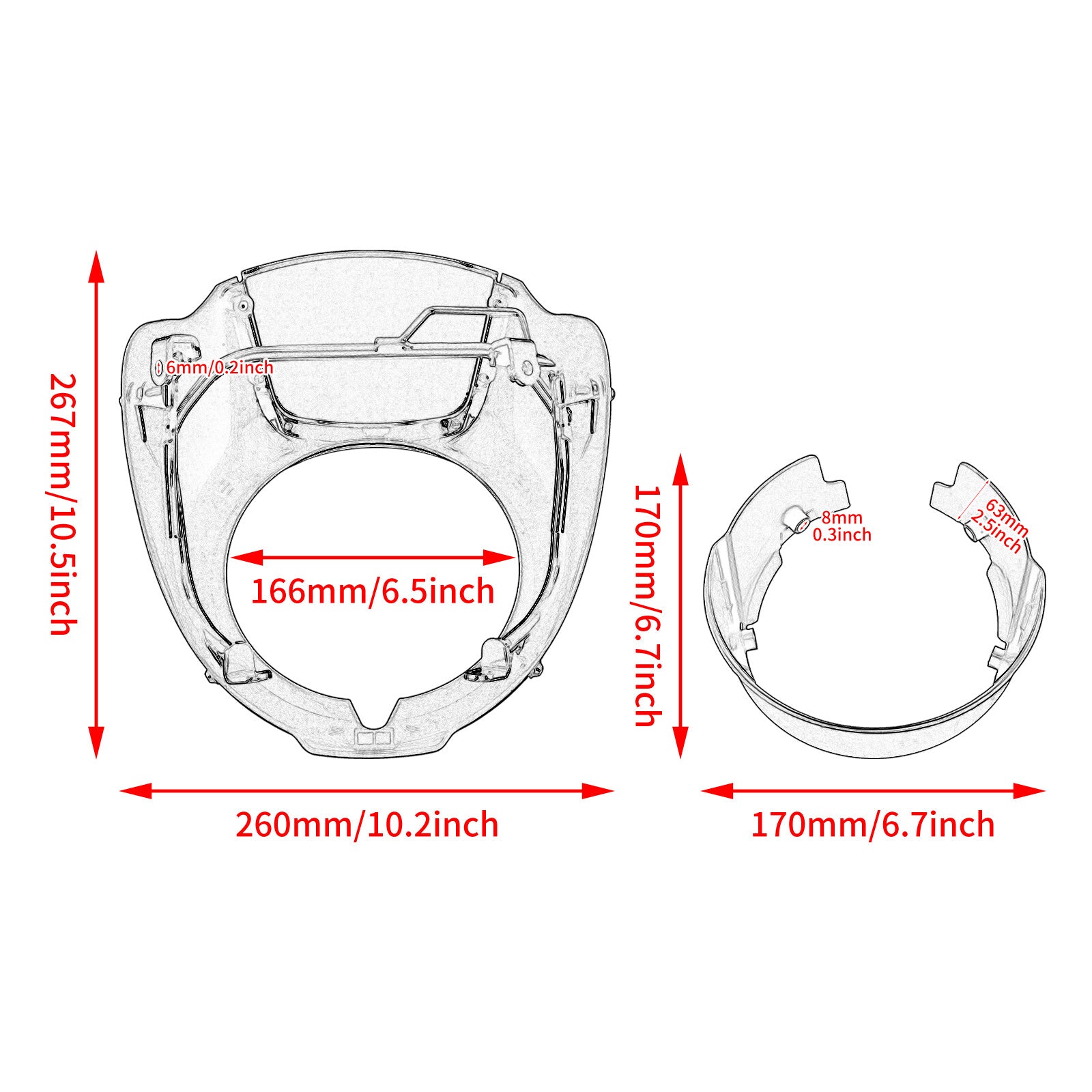 Smoke Headlight Fairing Windshield Windscreen Fit for Honda Rebel CMX300 CMX500