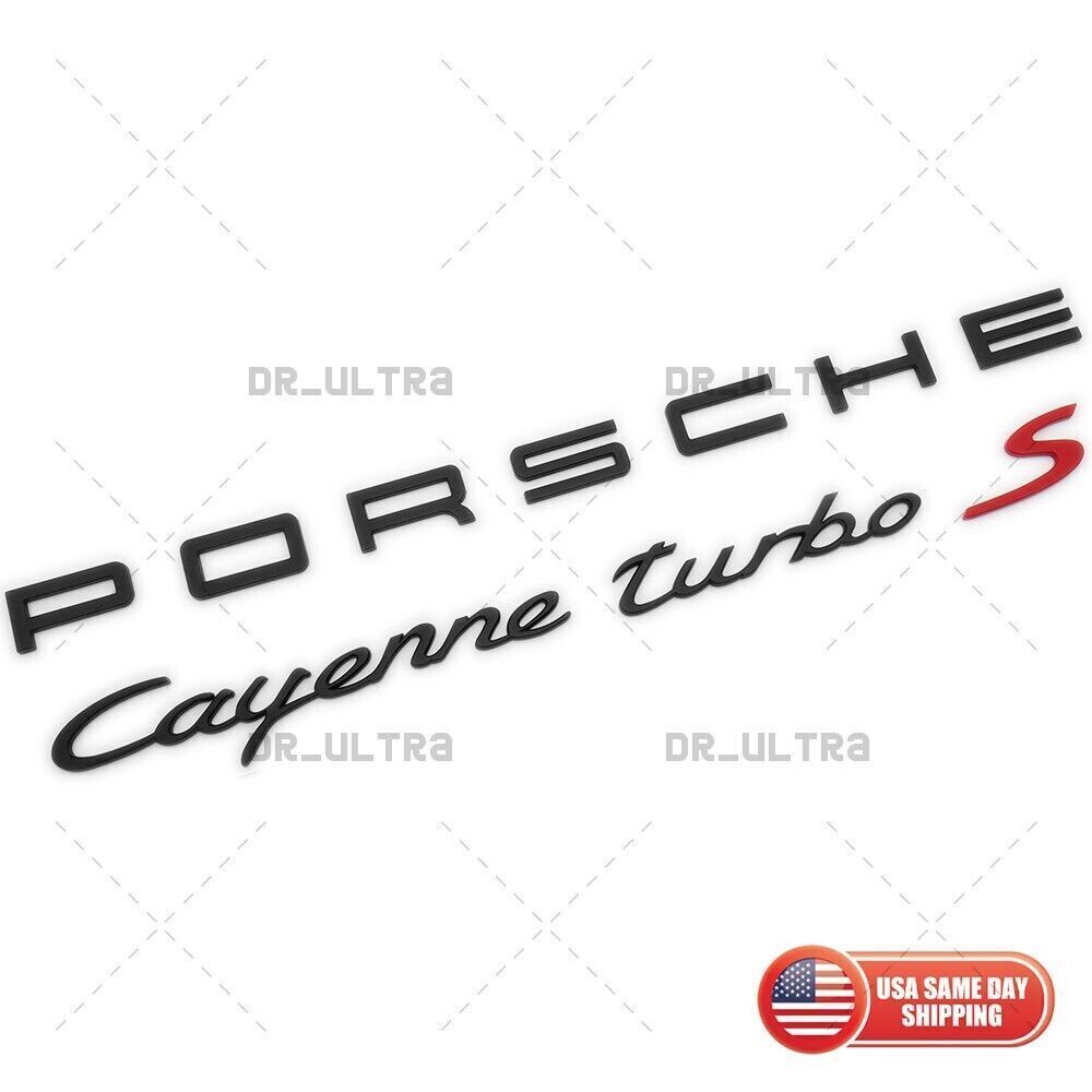 Black  Red P-O-R-S-C-H-E for Cayenne Turbo S Letter Rear Badge Emblem Nameplate 958