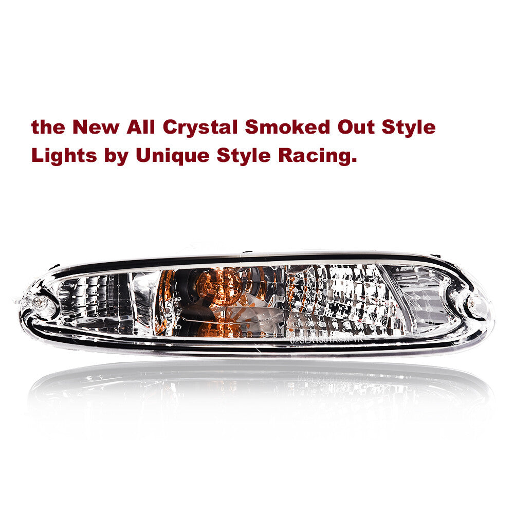Transparent front bumper turn signals suitable for MX-5 Miata models 90, 91, 92, 93, 94, 95, 96, and 97 (USA)