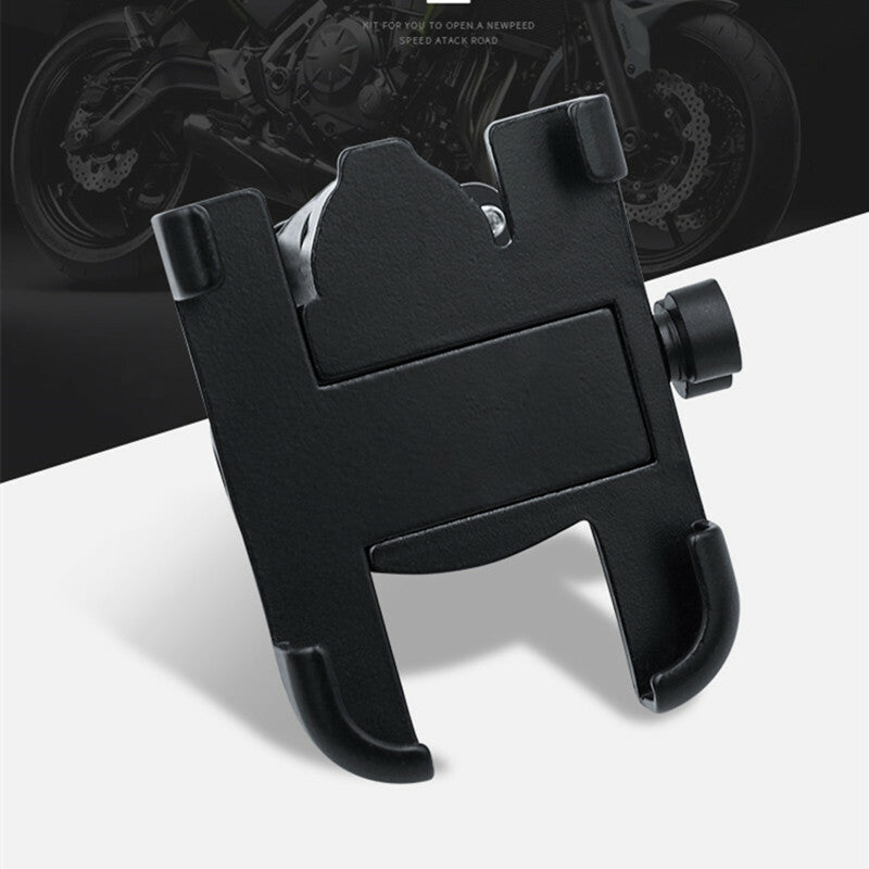 Motorcycle Handlebar Mobile 3.5-6.5 in Phone Holder Stand Aluminum Bracket Black