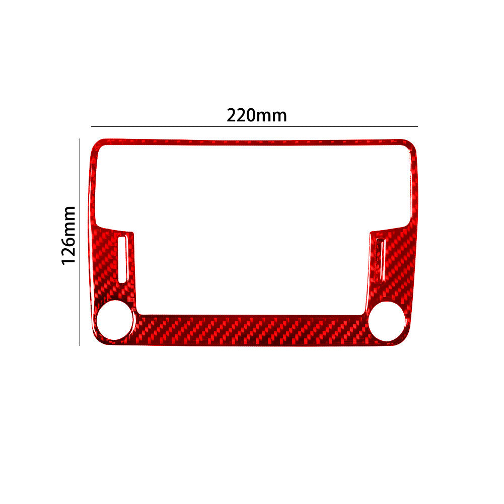 Red Carbon Fiber Navigation Console Cover Trim for Volkswagen for Tiguan 2013-2017 C