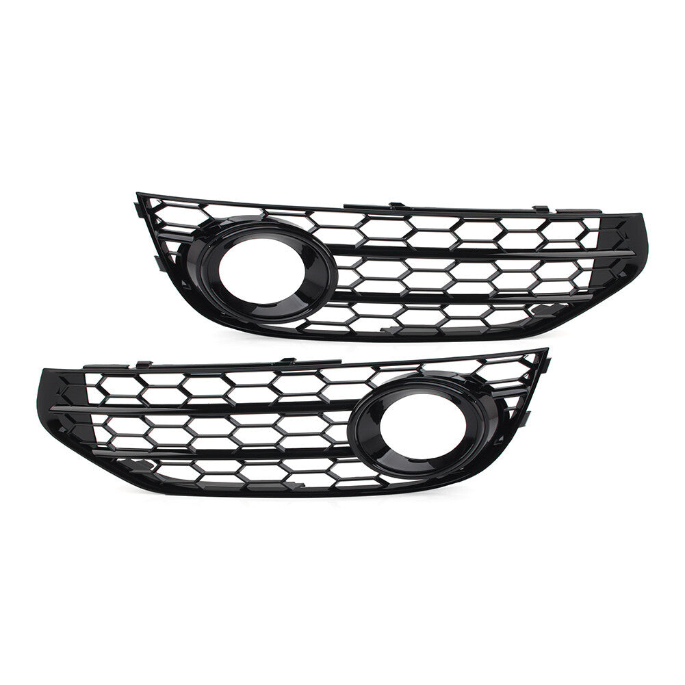 2x Front Bumper Honeycomb Mesh Fog Light Grille Cover Fit for Audi A4 Allroad 10-16