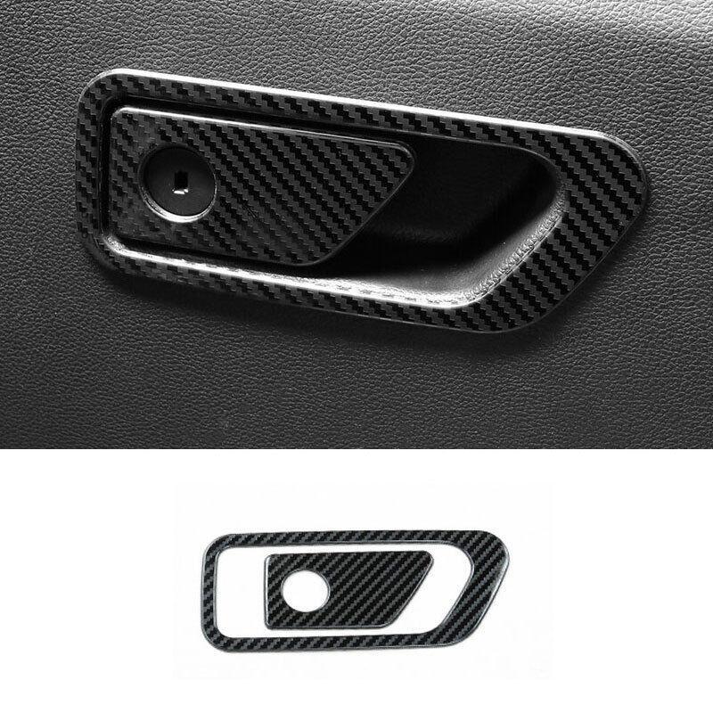 for Co -Pilot Storage Box Handle Cover Trim for Ford Explorer 2020-2022 Carbon Fiber