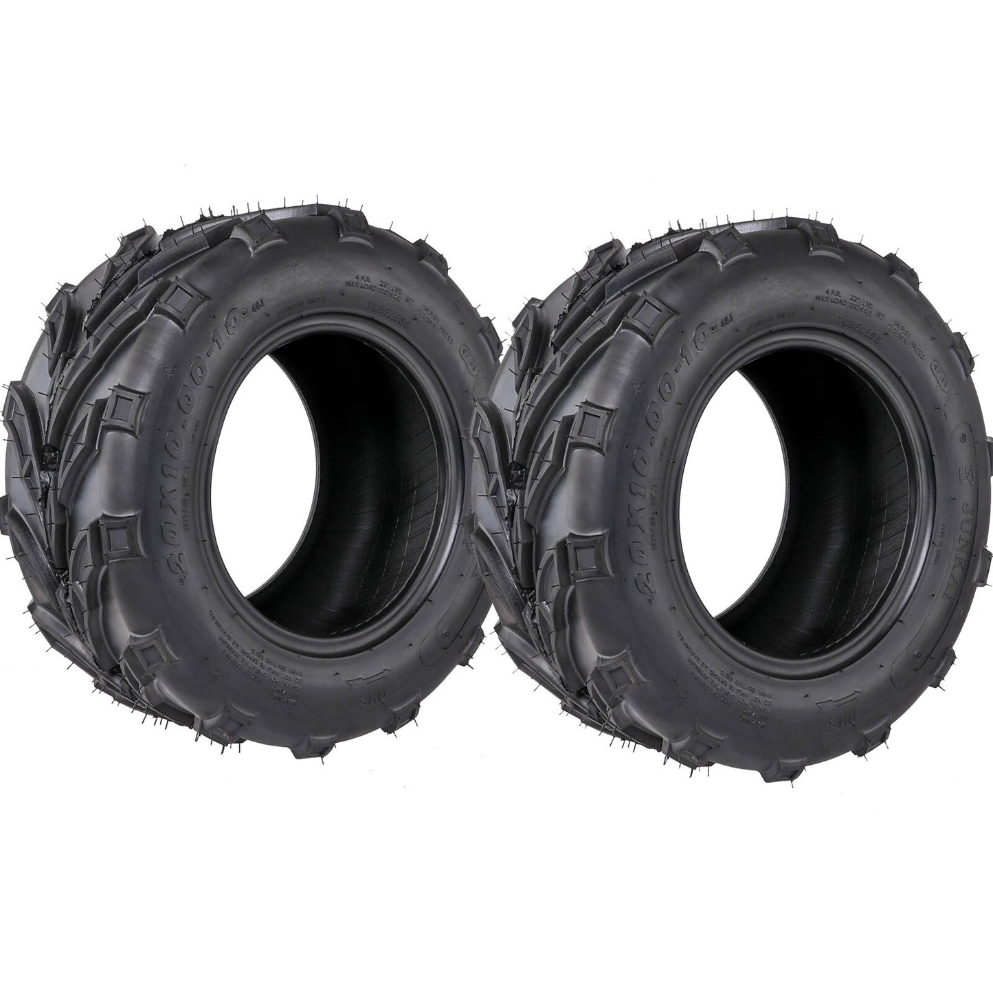 2pc 20x10.00-10 Tyre Tubeless 20X10- 10 20x10x10 Lawn Mower Garden Tractor ATV