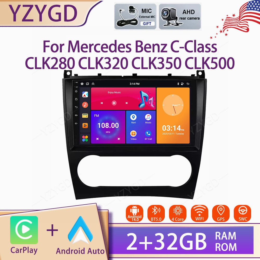 Car Radio CarPlay for Mercedes for Benz C-Class CLK280 CLK320 CLK350 CLK500 GPS Navi