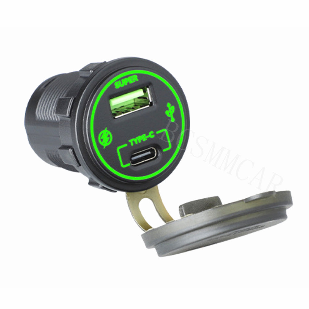 USB Phone Charger Type C QC3.0 Fast Charging Car Interior Accessories Waterproof