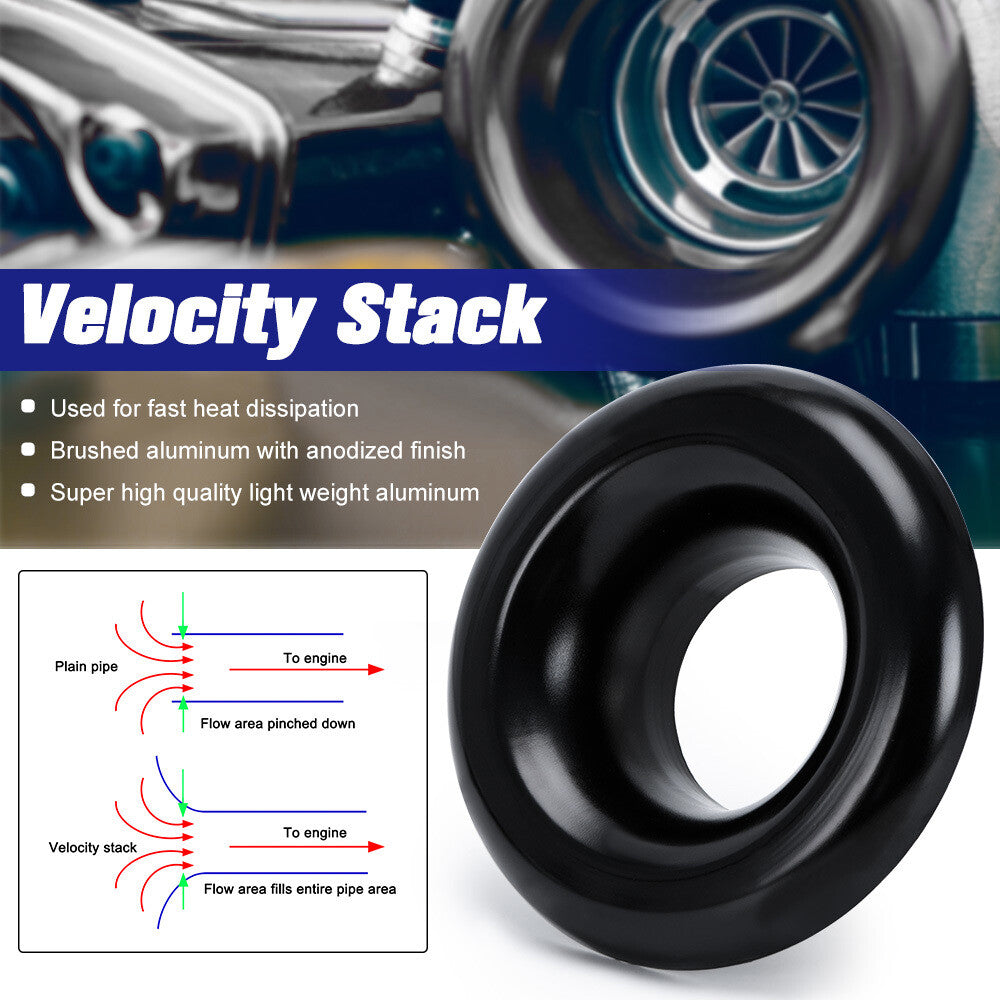 3 inch Alu Short for Ram Cold Air Compressor Intake Velocity Stack/Turbo Horn Black