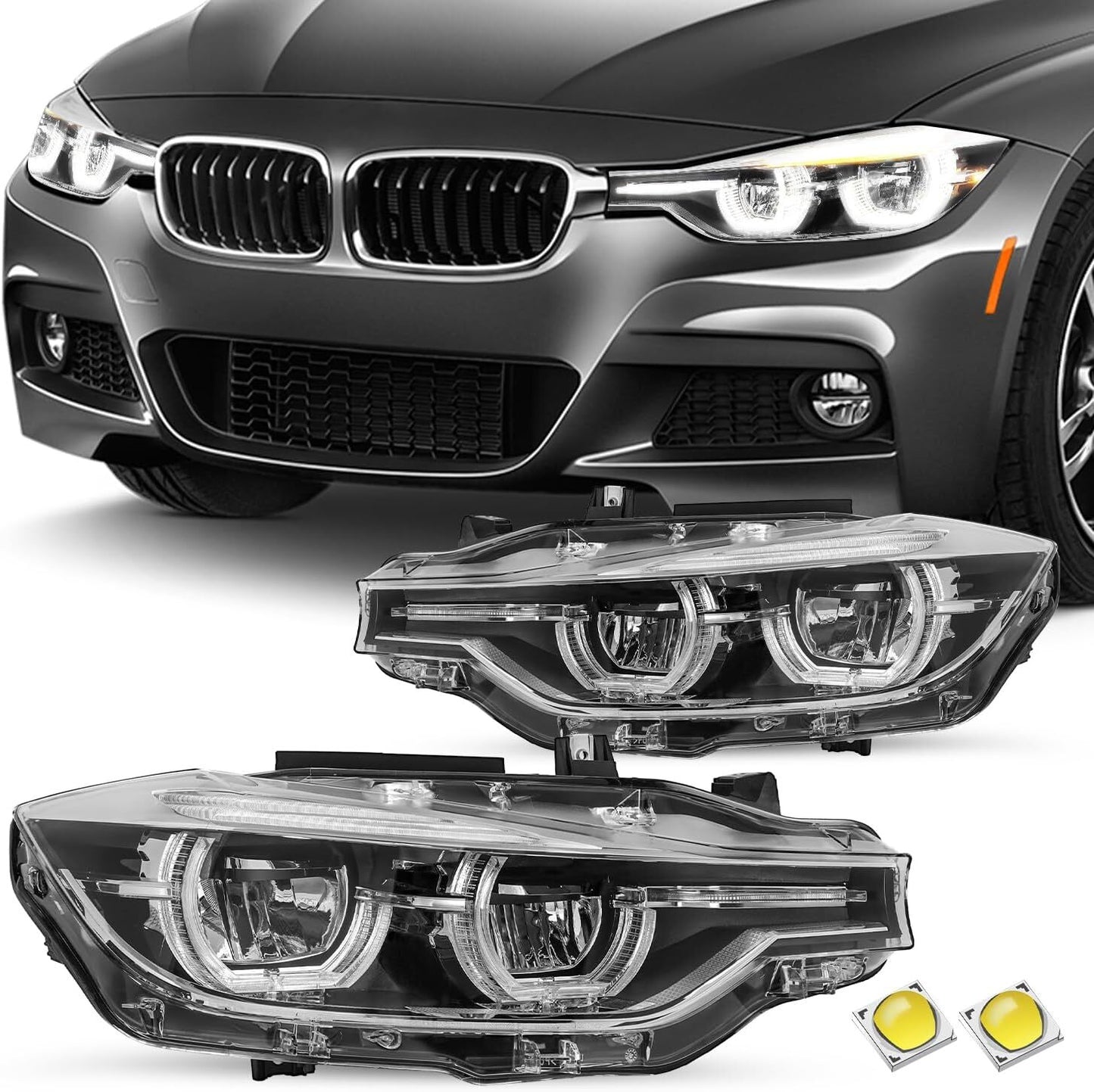 2015-2019 Left Right LED Headlight No AFS for BMW 3 Series F30 F31 320i 328i