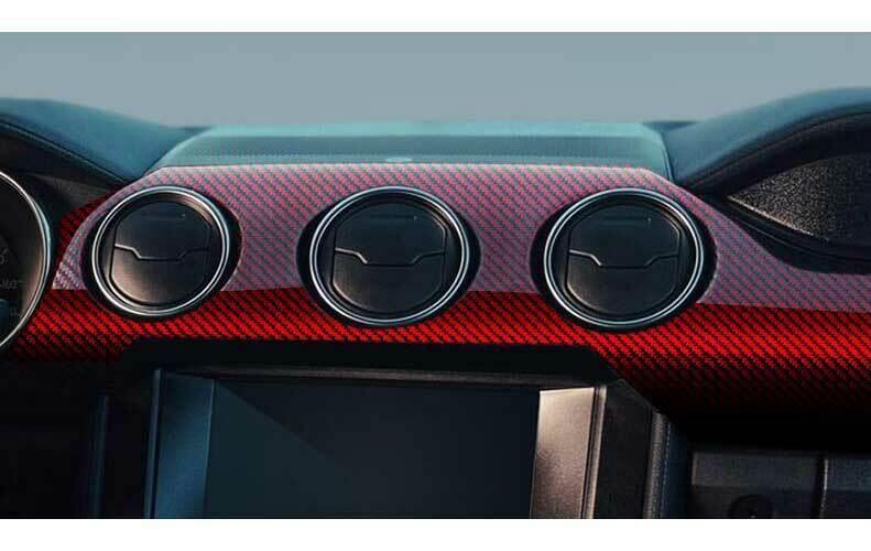 Red Carbon Fiber Middle Console Dashboard Panel for Ford for Mustang for Shelby 2015-22