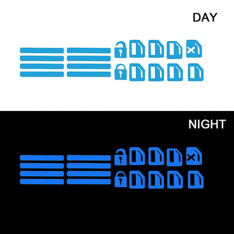 Luminous Blue Vehicle Car Interior Window Door Switch Sticker Car Accessories