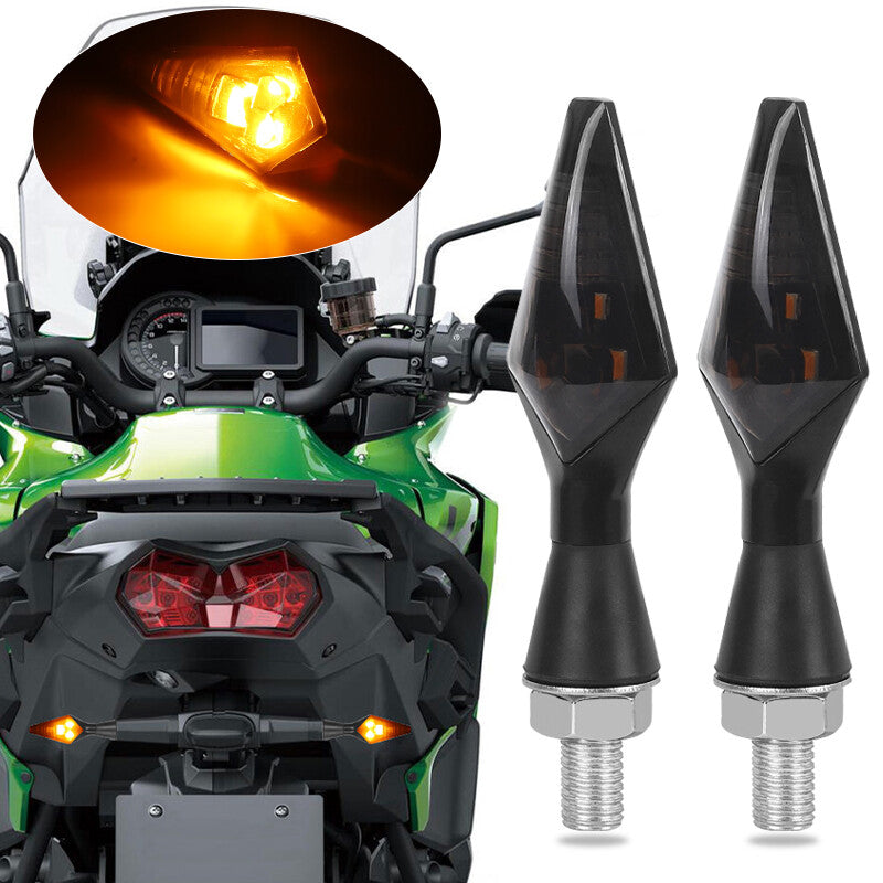 2X Smoke Motorcycle LED for Mini Turn Signals Light Blinker For Bobber Cafe Racer