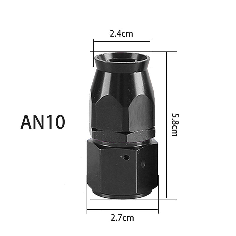 10AN PTFE Hose End Fitting Adapter AN10 Straight for PTFE Hose Line Only Black