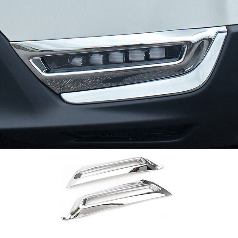 Chrome Front Fog Light Lamp Cover Trim ABS Fit for Honda CRV CR-V 2017 2018-2021