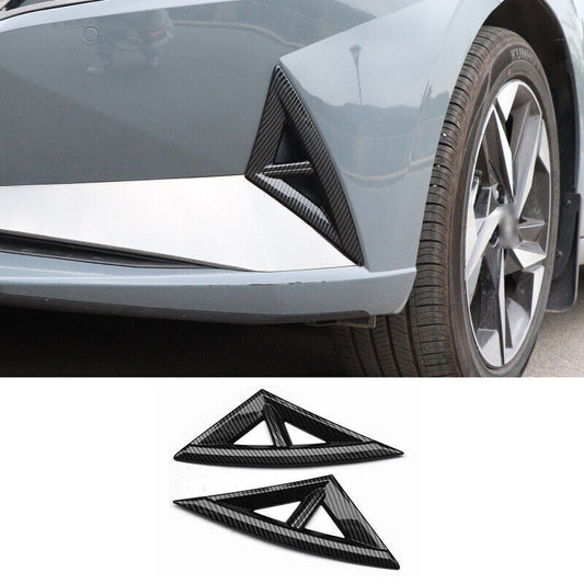 Carbon Fiber Front Bumper Fog Light Lamp Cover Trim for Hyundai Elantra2021-2023