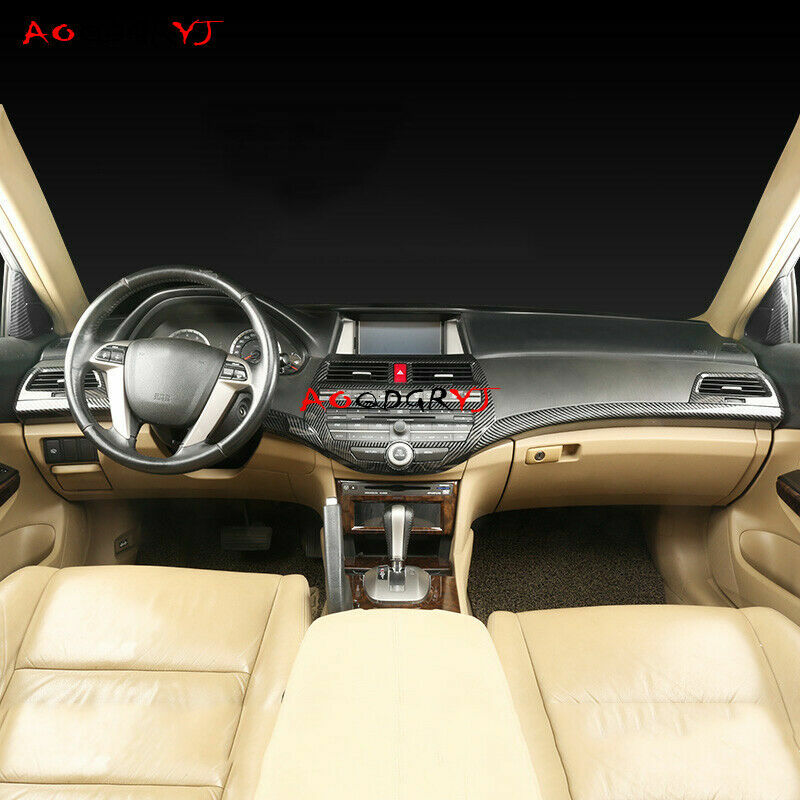 Carbon Fiber Central Console Dashboard Cover Trim for Honda Accord Sedan 08-2012