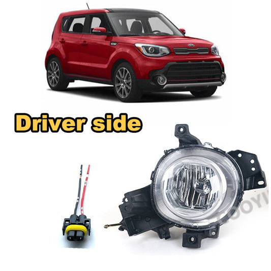 Left front bumper driver fog light with connector for 2017-2019 for Kia Soul