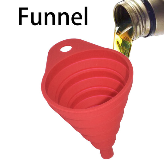 Silicone Funnel Collapsible Flexible Filling Funnel Oil Water Fuel Diesel ~
