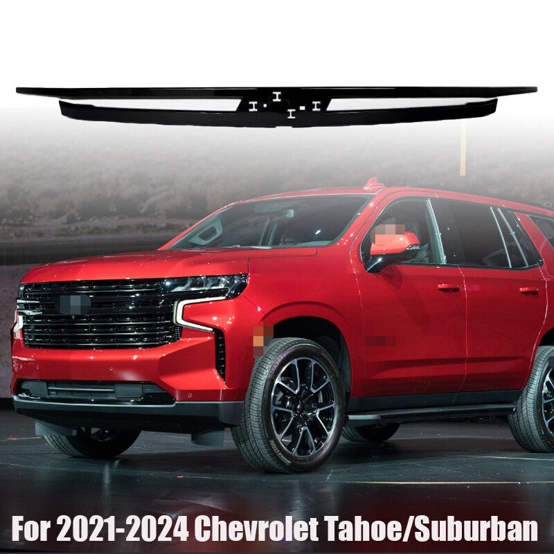 Fit For 2021-2024 for Chevrolet Tahoe/Suburban Gloss Black Front Grille Molding Trim