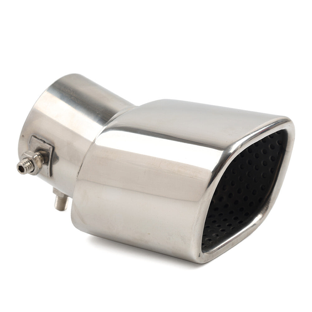 Car Stainless Steel Rear Chrome Exhaust Pipe Tail Muffler Tip Square Accessories