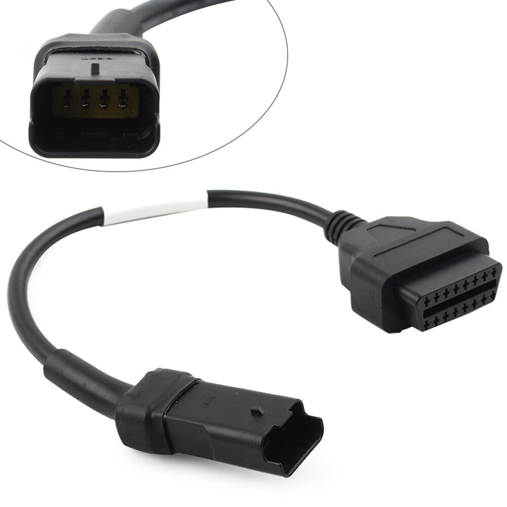 Fit for Ducati 696 796 4Pin to 16pin OBD2 Adapter Plug Cable Diagnostic Connector mo