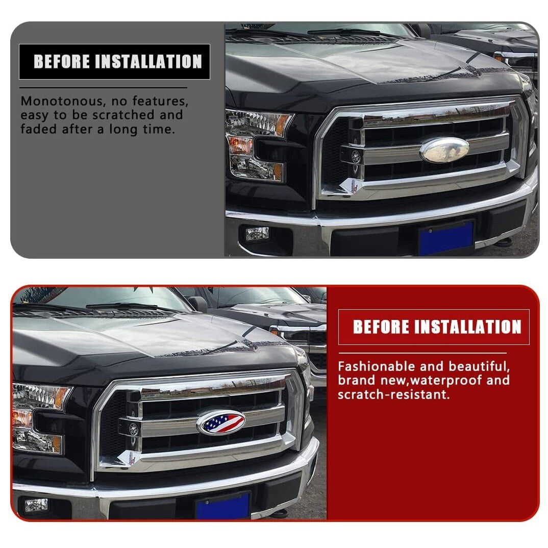 9inch  for ford  F150 Expedition Emblem US Flag Front Grille Decal Tailgate Badge