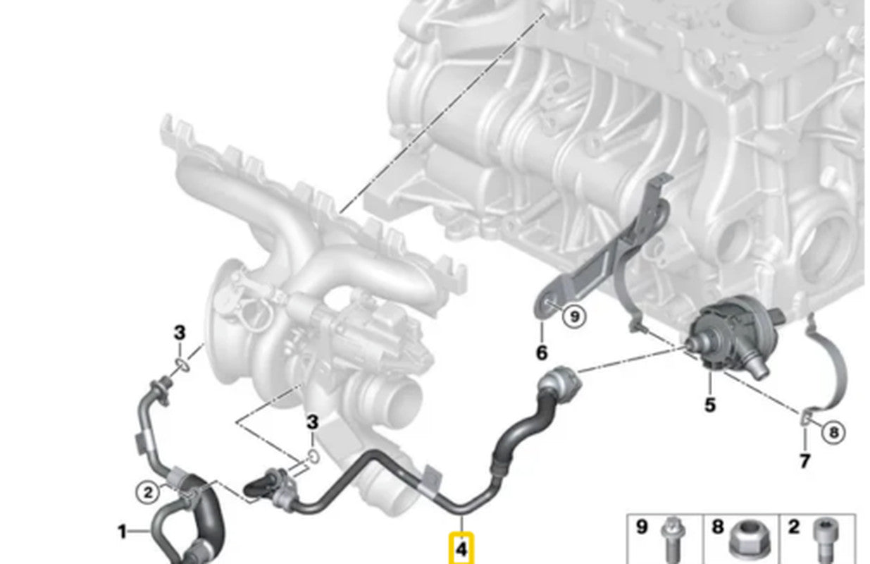 11537643226 1 Turbocharger Coolant Return Hose for BMW X3 1 3 4 5 7 Series