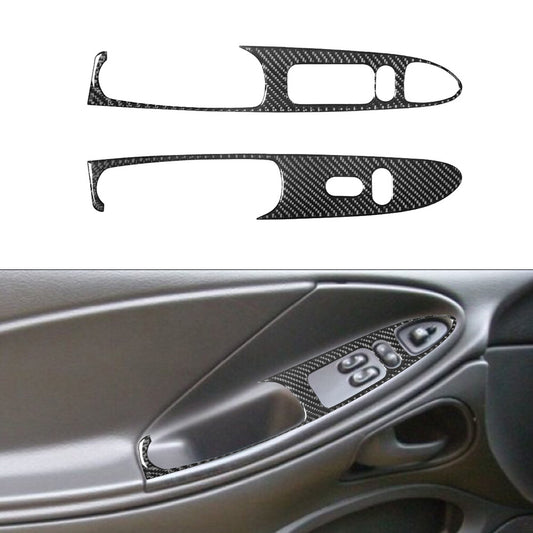Carbon Fiber Window Lift Switch Cover Trim for Ford for Mustang Convertible 2001-04