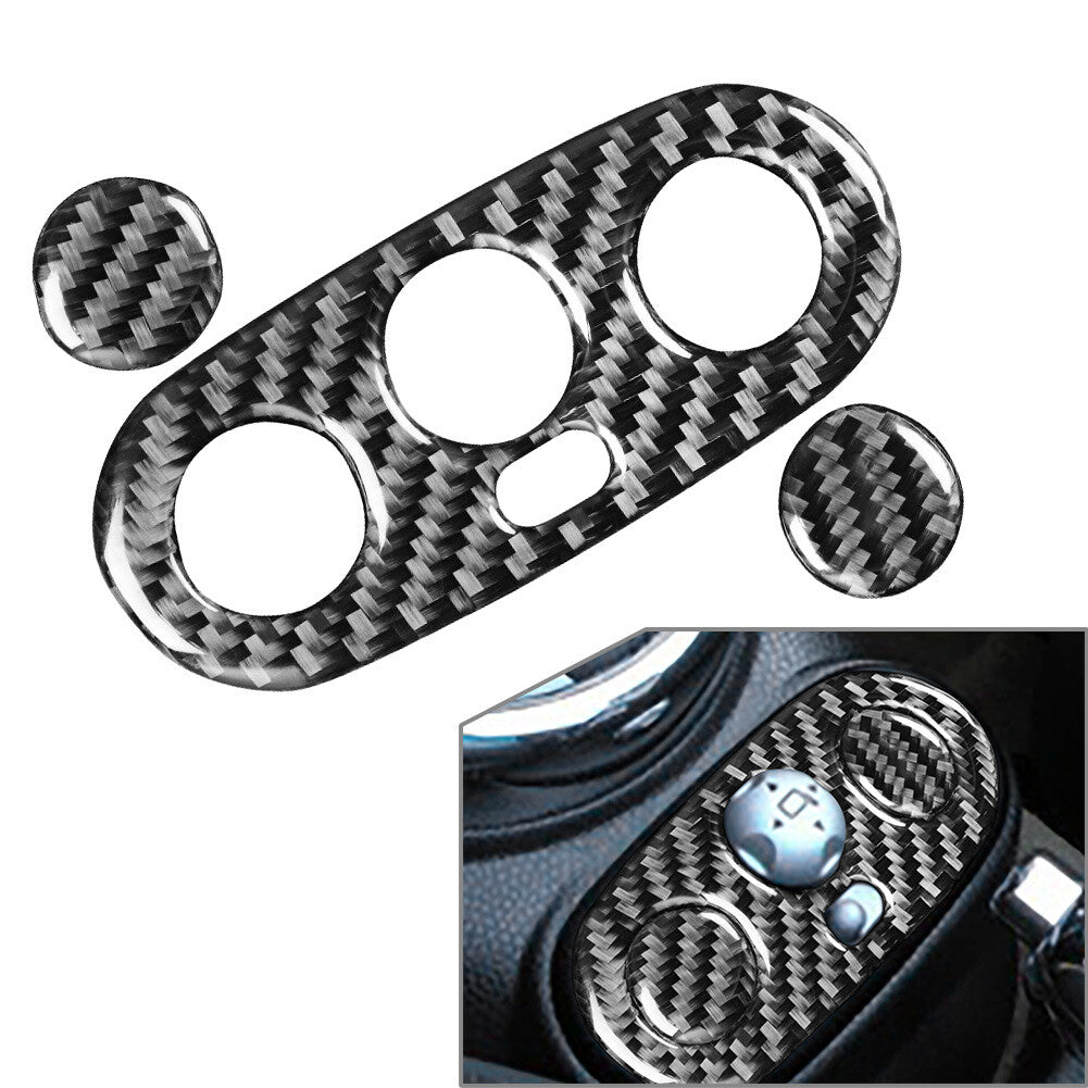 Inner Side Mirror Adjust Buttons Trim Carbon Fiber for Mini Cooper R50 R53 05-06