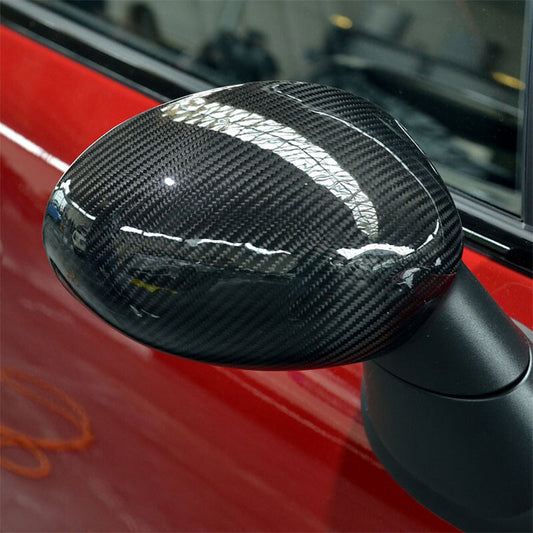 for Mini Cooper R55 R56 R57 R58 Left + Right Carbon Fiber Style Mirror Caps